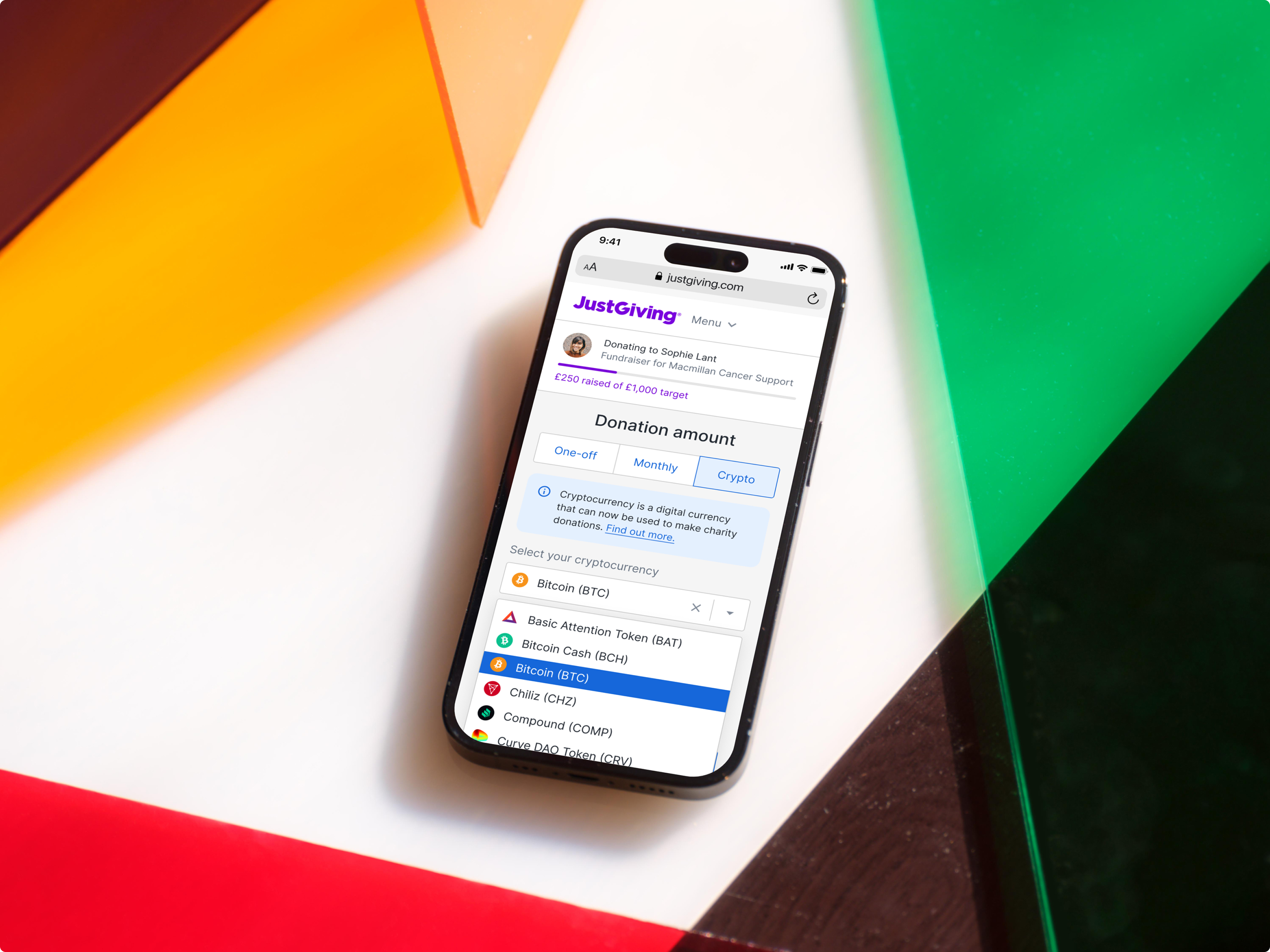 Crypto Giving showcase screenshot